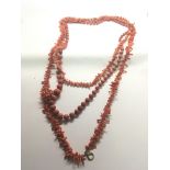 Three vintage good quality coral necklaces of good