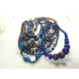 A collection of vintage Lapis Lazuli Turquoise and