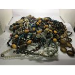 A collection of vintage bead necklaces of various