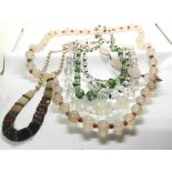 An unusual glass or rock crystal Vintage necklace
