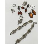 A collection of amber and moscavite jewellery - NO RESERVE