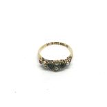 A Victorian 18ct gold emerald and pearl ring, approx 1.7g and approx size M.