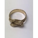 A 9 ct gold snake ring .4.8 grams.