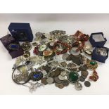 A collection of costume and some silver jewellery