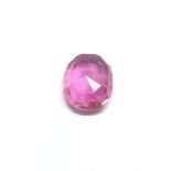 A single loose oval cut ruby, approx 0.95ct.