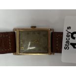 A gents 9ct gold cased vintage wristwatch