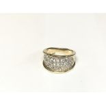 A 9ct gold pave set cluster ring.