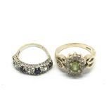 Two 9ct gold gem stone rings, approx 6.6g.