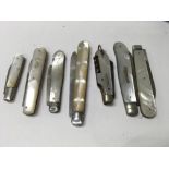 A Collection Of 7 penknife including silver .