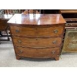 A Victorian 3 drawer mahogany chest of drawers.