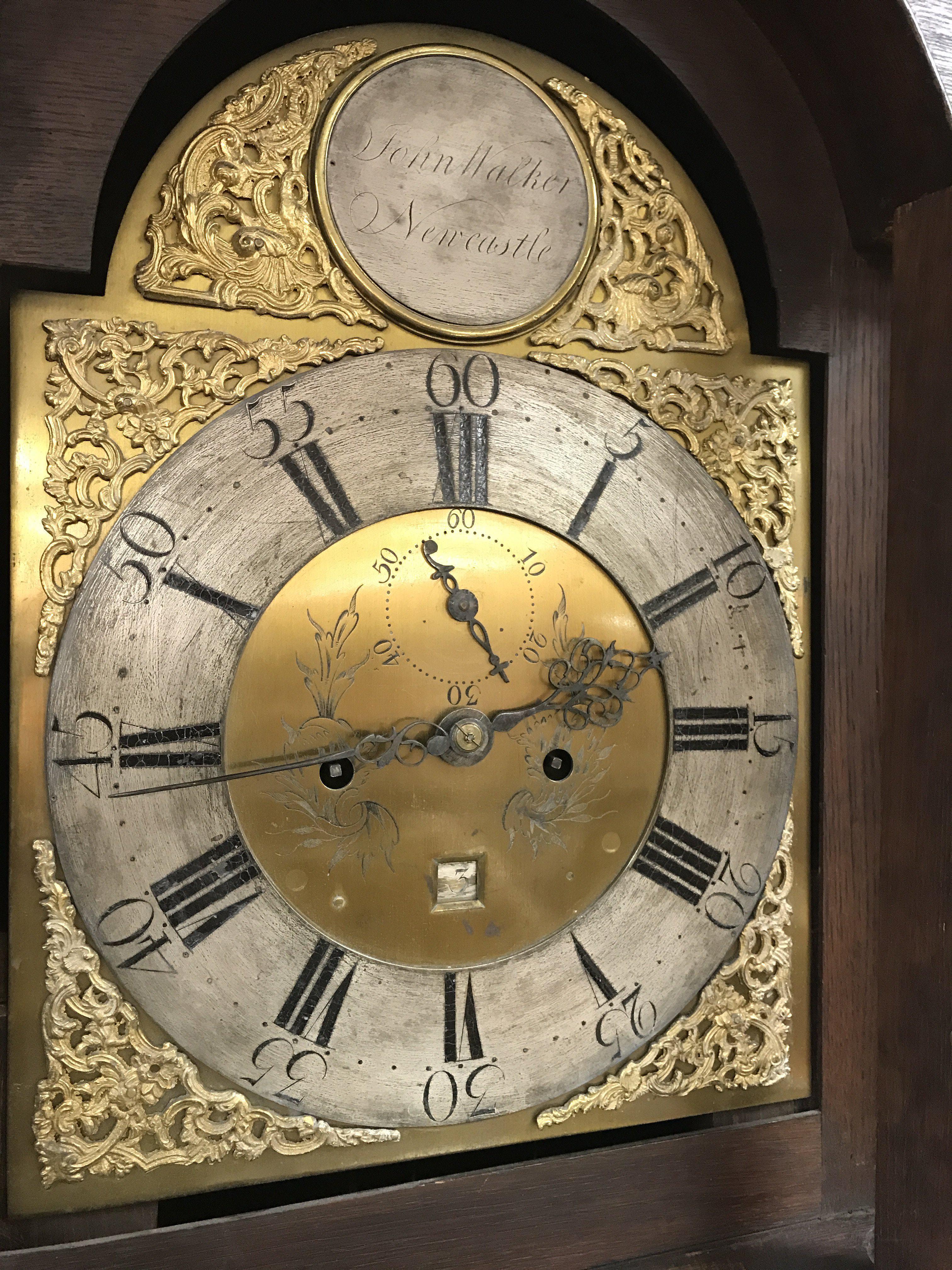 An oak case eight day long case clock the arched d - Image 2 of 5