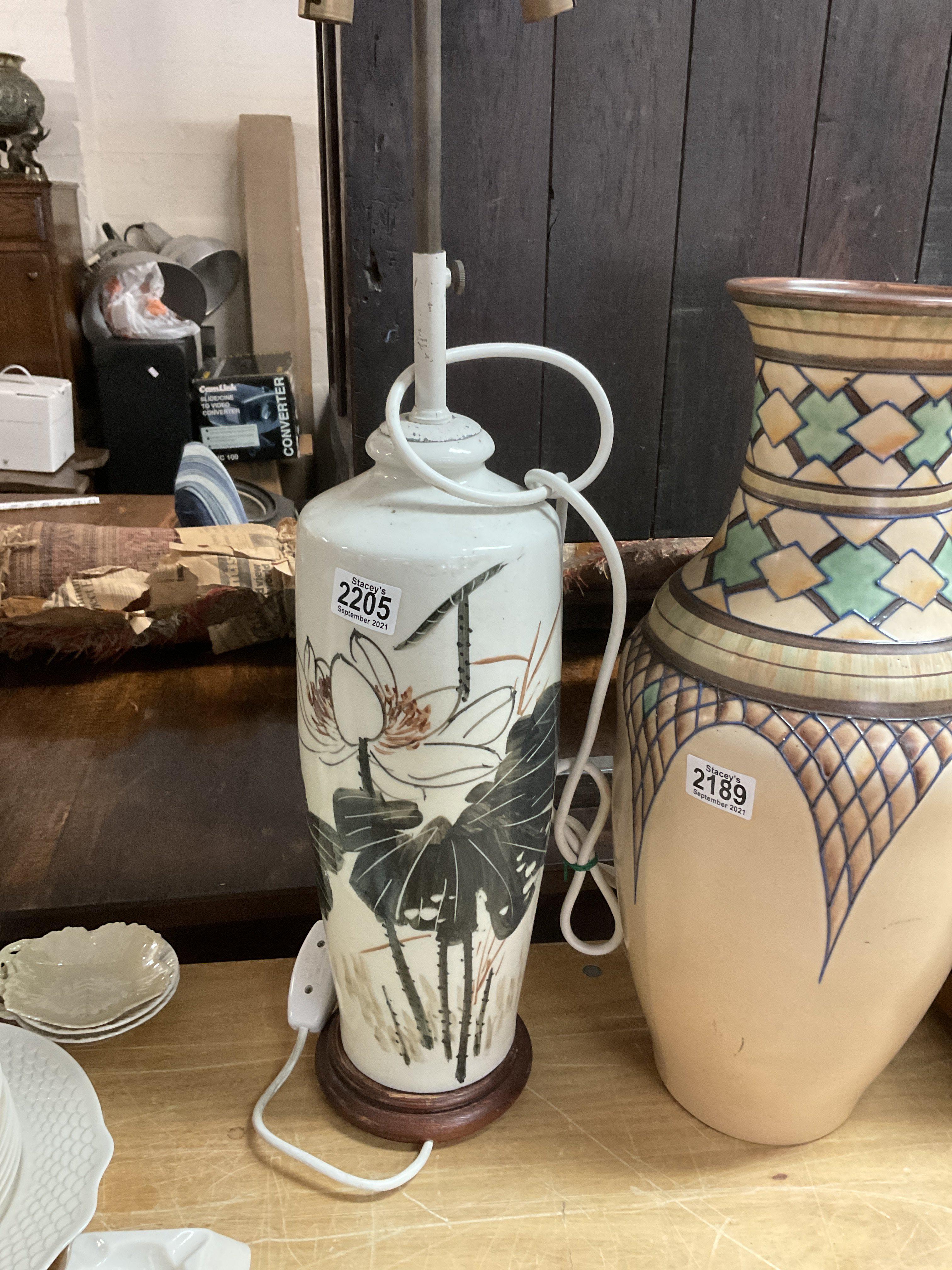 A Japanese studio pottery lamp - NO RESERVE