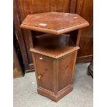 A small hexagonal pine inlaid cabinet - NO RESERVE
