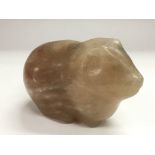 A soapstone carving of a capybara, signed Manners to underside, approx height 8cm - NO RESERVE