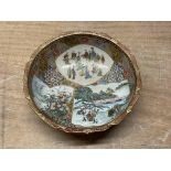 A small 19thC Japanese satsuma bowl with multiple scenes - NO RESERVE