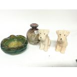 Two examples of Mdinia glass and two sylvac dogs - NO RESERVE