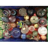 A large collection of paperweights including some limited Edition Caithness animals and others (a