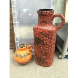 Two West German pottery vases, tallest approx 50cm