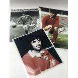 Three signed photographs of George Best