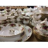 An Extensive Royal Albert Old English County Rose pattern diner tea and coffee set with tureens
