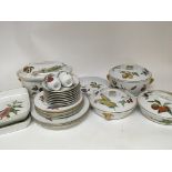 An Extensive Royal Worcester Evesham pattern diner and tea service with vegetable dishes