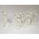 A collection of Royal Worcester Our Cherished Moments limited edition white glazed figures