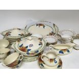 A Vintage decorative Royal Griffon boneChina tea set Autumn Gold (four cups) and a Crown Ducal