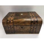 An inlaid writing box, approx 30cm x 15cm x 23.5cm