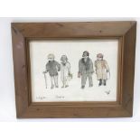 A framed and glazed Sheila Appleton watercolour titled 'Couples', approx 27cm x 21.5cm - NO RESERVE