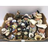 A collection of Toby jugs, various makes and sizes.
