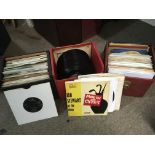 Nine record cases of 7inch singles and EPs, variou