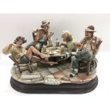 A Capodimonte figural group of gents playing cards