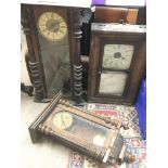 Two Vienna wall clocks and an American kipper box wall clock (3)