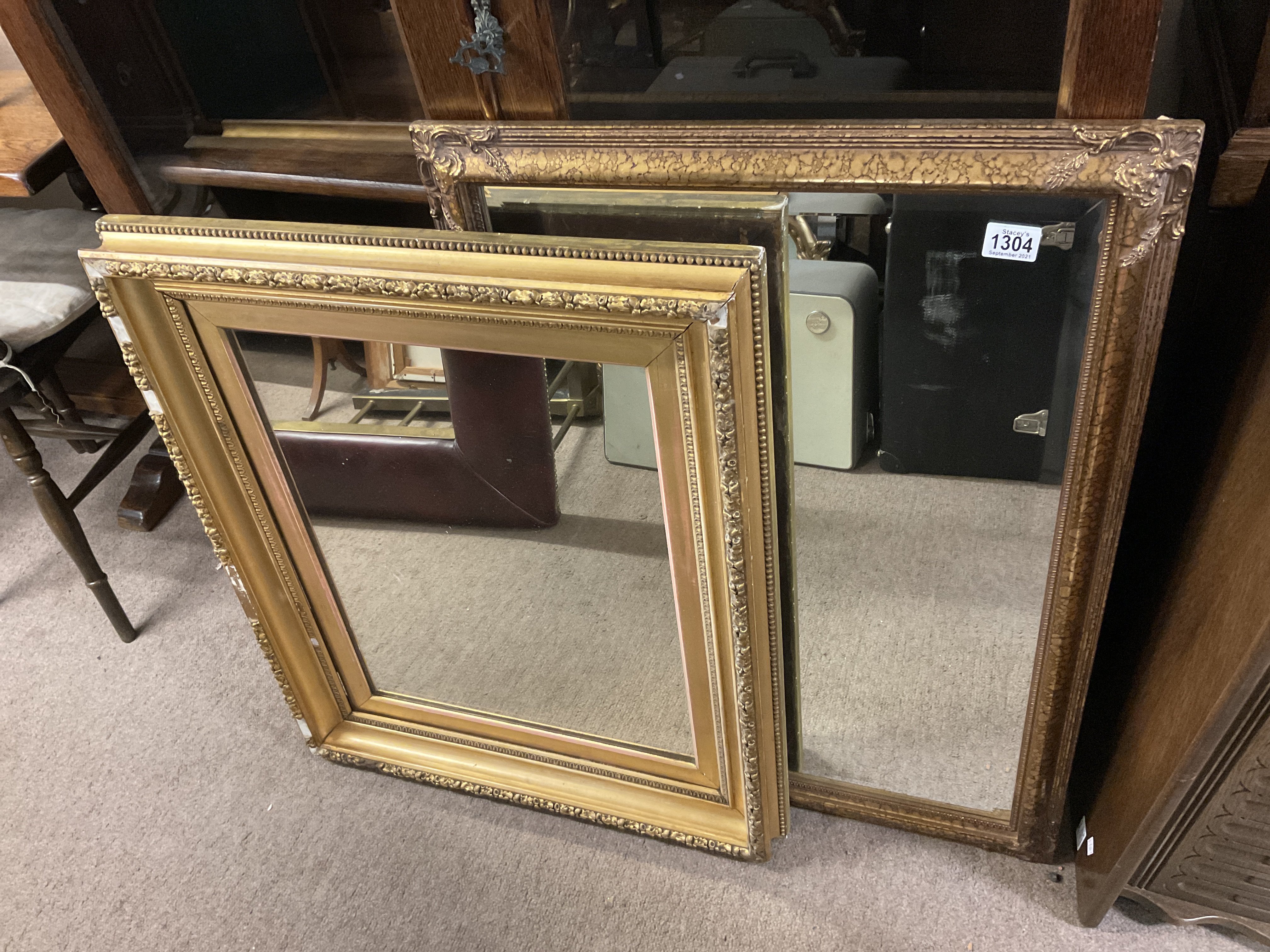 2 Gilt framed mirrors. (Slight damage). (2) - NO RESERVE