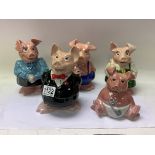 A set of 5 NatWest Wade pigs - NO RESERVE
