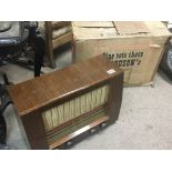 A Vintage walnut cased Ferguson Radio model 325A with original box and manual