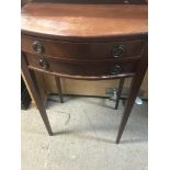 An Edwardian two drawer side table on square tapering legs - NO RESERVE