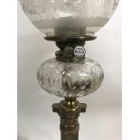 A Victorian Williams Bach oil lamp with glass shad