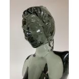 A Murano glass nude bust of a woman, c.1970, Indistinct signature to base. Height 43cm.