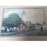 A small framed print view of the Solebay Inn Southwold after the original by Kevin Robinson. 41x34cm