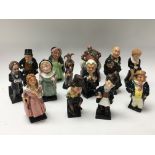 A Collection of Royal Doulton miniature figures including Dickens characters