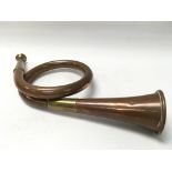 Small copper and brass hunting horn