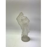 A 1930s Frosted glass lady figure, 22cm - NO RESERVE
