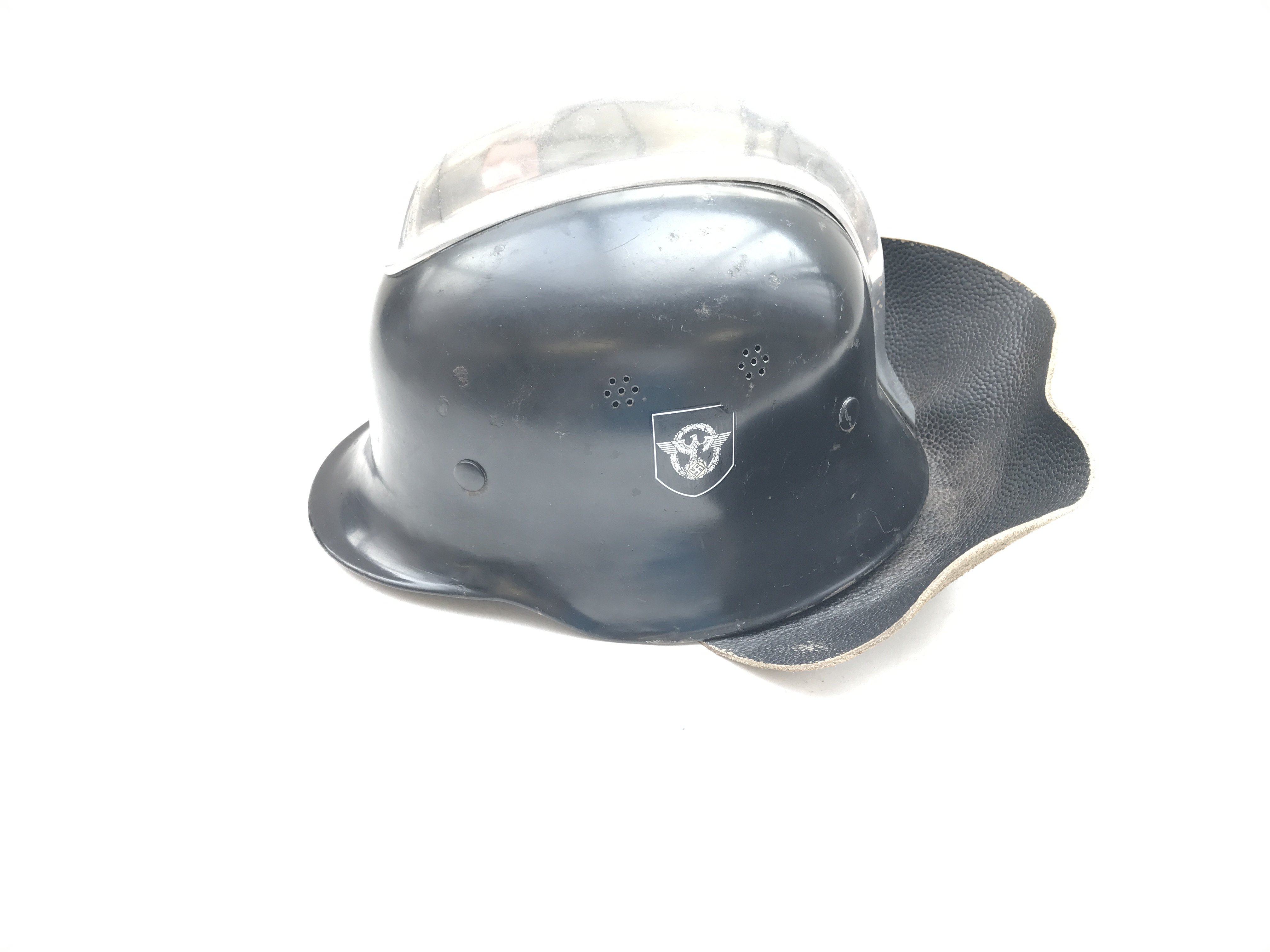 3rd Reich Fire Service Helmet with Leather Nape Pr - Image 2 of 3