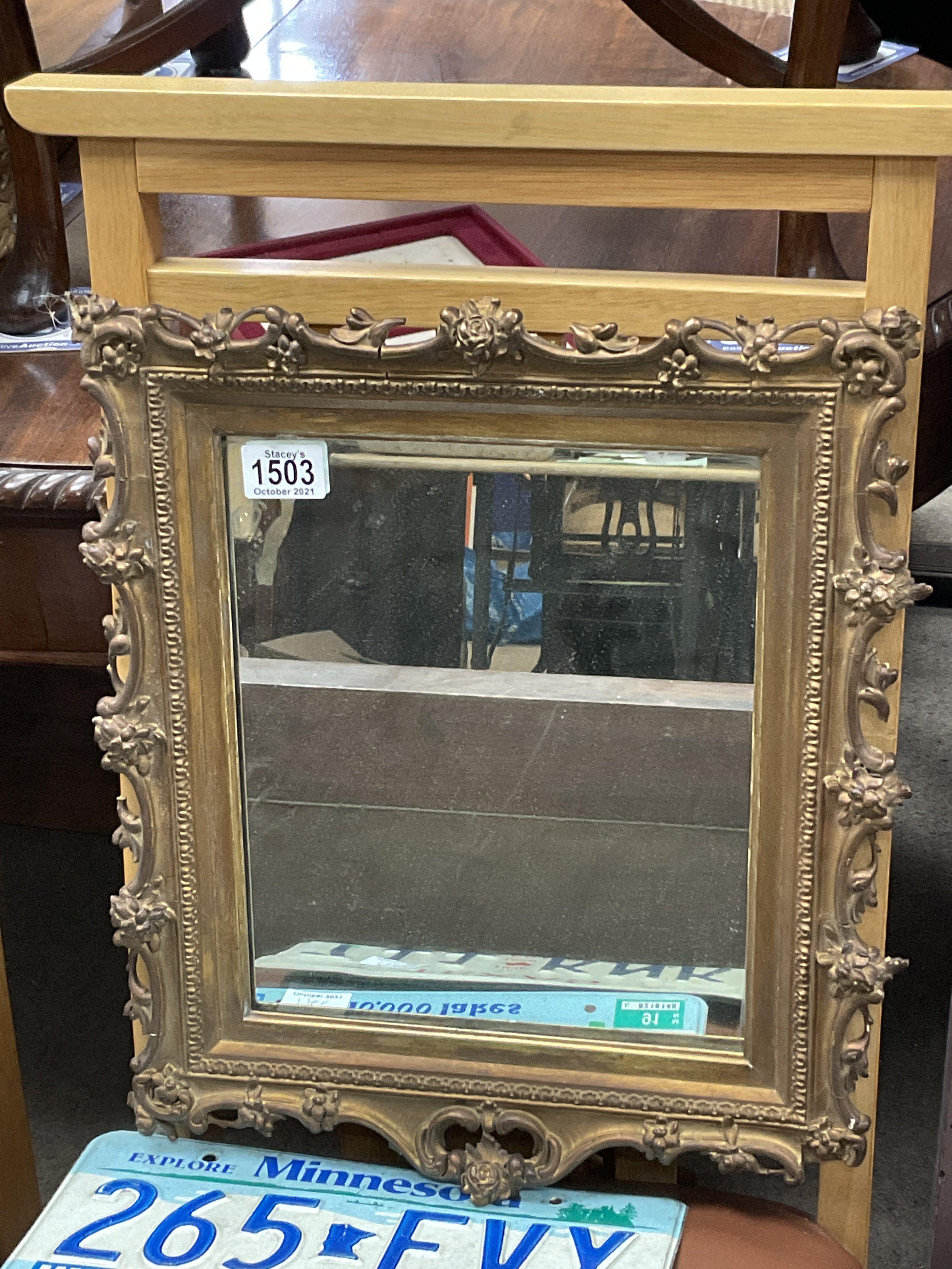 An early Wood and gesso frame mirror.