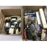 A collection of die cast vehicles including Lledo, some boxed, some loose, some paperwork - NO