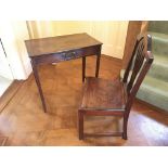 A George Ill vernacular 18th century desk fitted with a single drawer with a conforming chair (2)