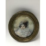 A quality Framed oval portrait miniature Of a Victorian lady.