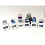 A collection of boxed Caithness paperweights including some limited edition. (8)