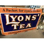 A large enamel Lyons tea advertising sign 150 cm b